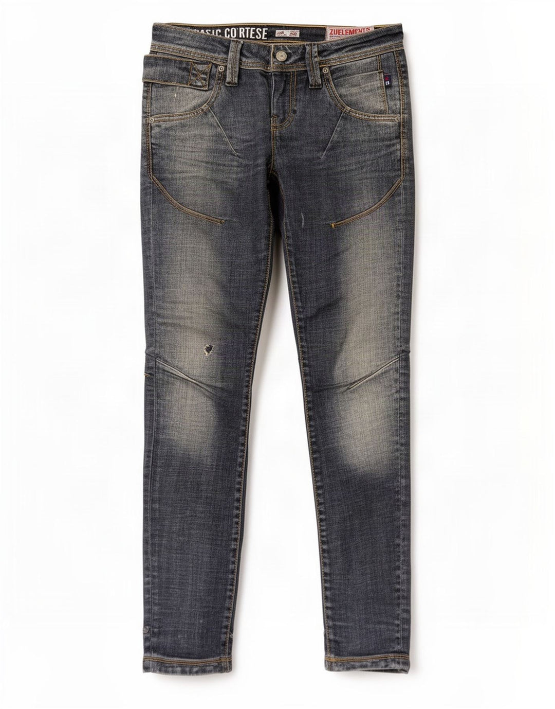 Jeans skinny effetto invecchiato da donna Zu Elements W26 L31 cotone blu