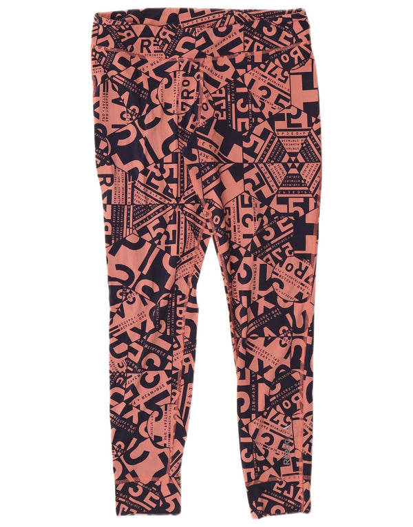 Leggings grafici REEBOK da donna UK 16/18 Large Pink Geometric