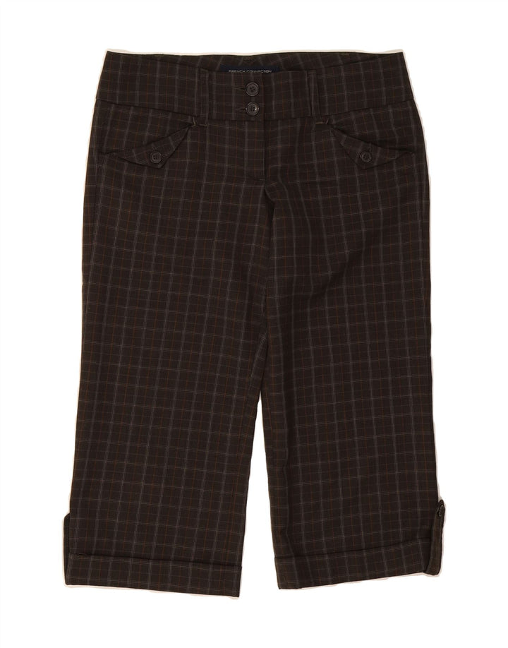 FRENCH CONNECTION Womens Capri Trousers US 10 Large W32 L20 Brown Check Vintage French Connection and Second-Hand French Connection from Messina Hembry 