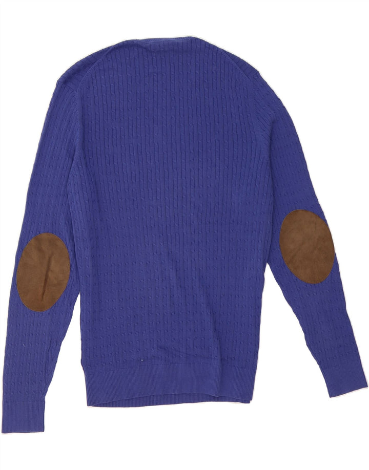 MASSIMO DUTTI Mens V-Neck Jumper Sweater 2XL Blue Cotton Vintage Massimo Dutti and Second-Hand Massimo Dutti from Messina Hembry 