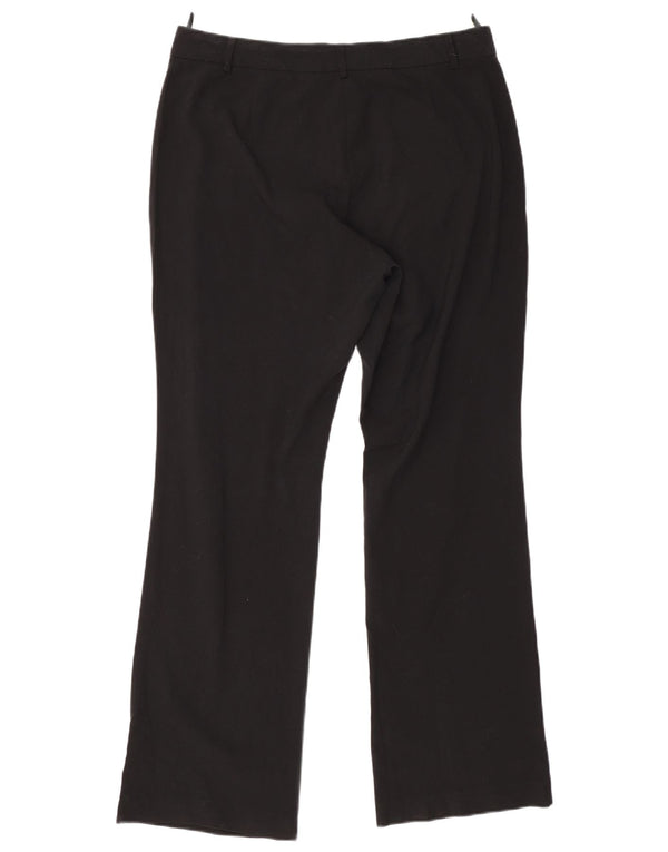 Pantaloni da abito a vita alta da donna Marks & Spencer UK 14 Large W33 L31 Nero
