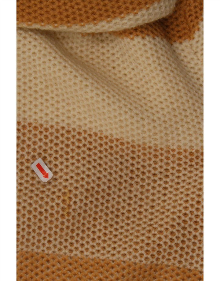 Maglione maglione collo alto da donna VINTAGE IT 44 a righe beige medio