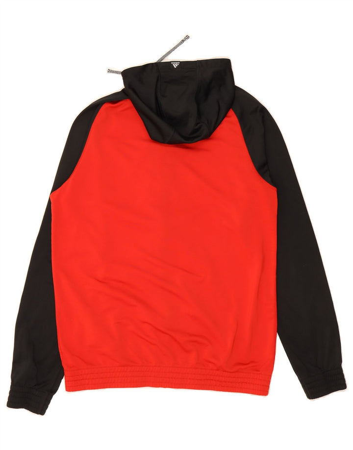 ADIDAS Mens Zip Hoodie Sweater Large Red Colourblock Polyester Vintage Adidas and Second-Hand Adidas from Messina Hembry 
