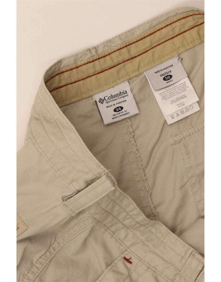 Pantaloncini cargo da uomo Columbia W34 Large in cotone beige