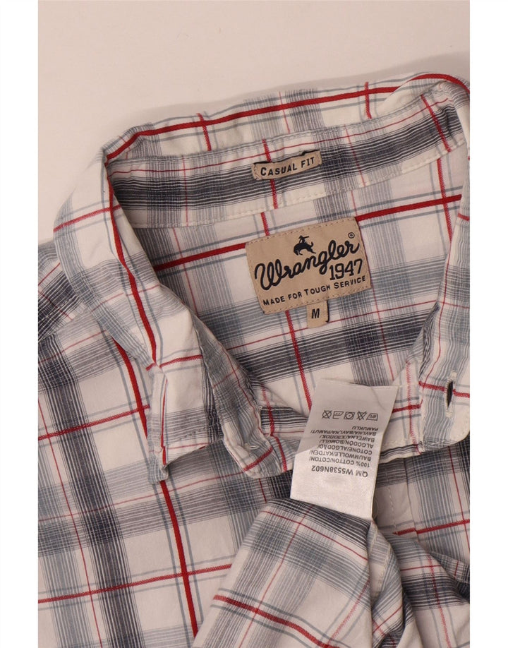 Camicia casual da uomo WRANGLER in cotone a quadri bianco medio