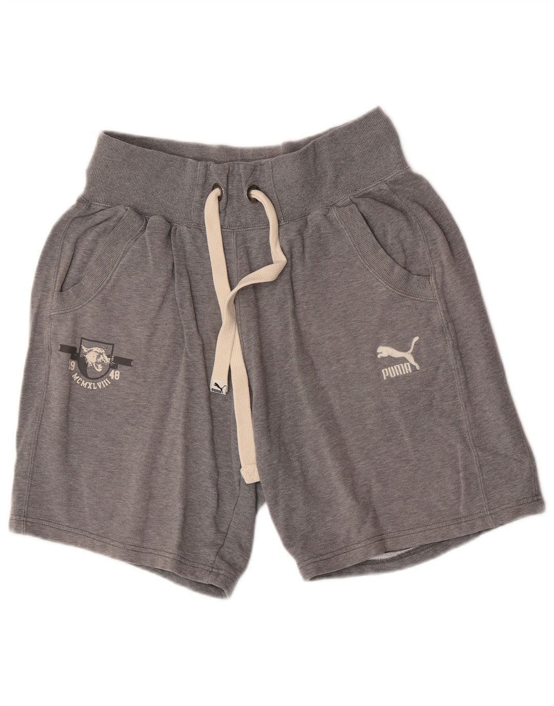 Pantaloncini sportivi grafici da uomo Puma grandi in cotone grigio