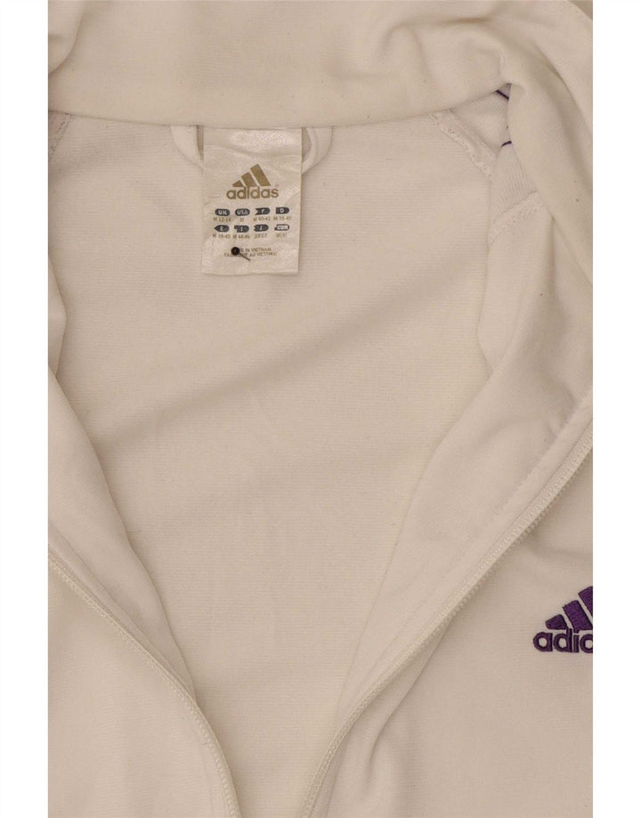 Giacca da tuta da donna Adidas UK 12/14 poliestere bianco medio