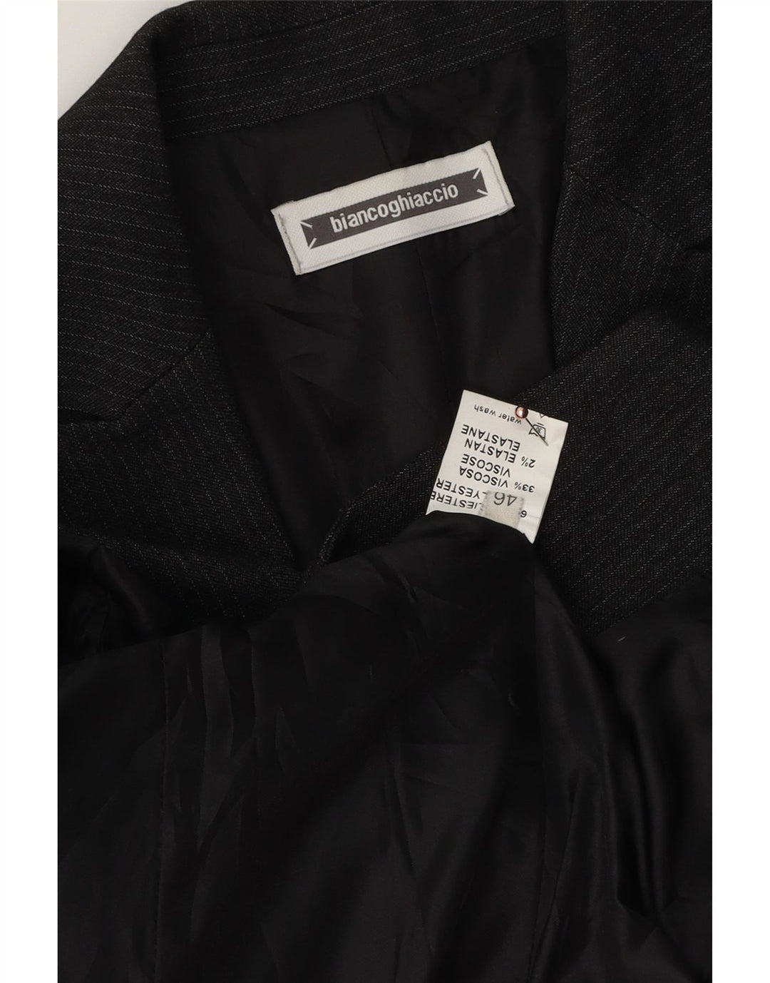 Giacca Blazer da Donna a 1 Bottone BIANCOGHIACCIO IT 46 Gessato Grande Grigio