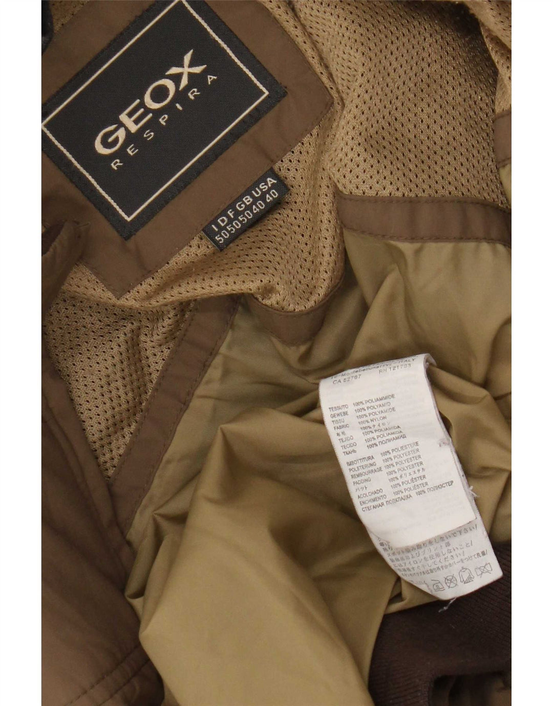 Giubbotto Bomber Geox Uomo Respira IT 50 Large Marrone Poliammide