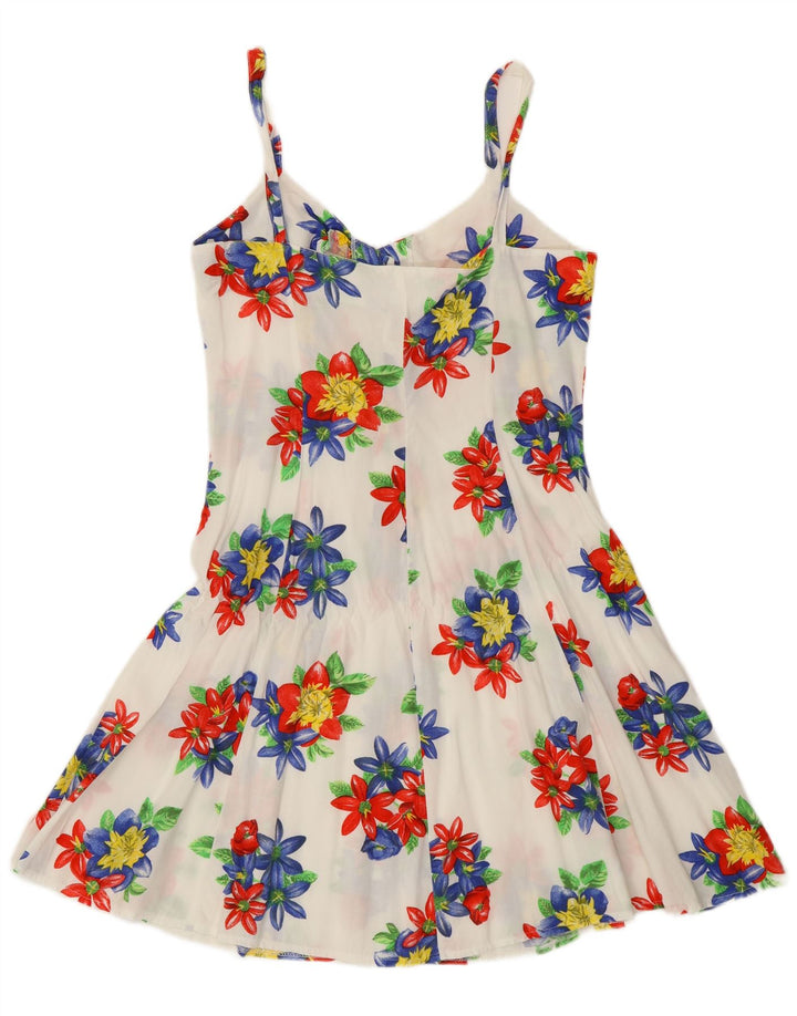 C&A Womens Sundress EU 38 Medium White Floral Viscose