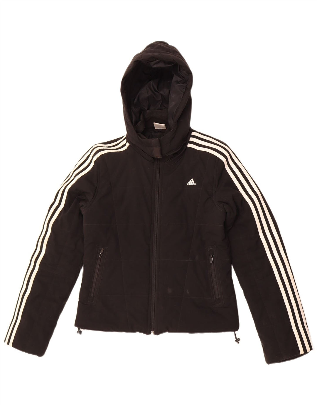 Giacca imbottita con cappuccio da donna Adidas UK 8 Small poliestere nero