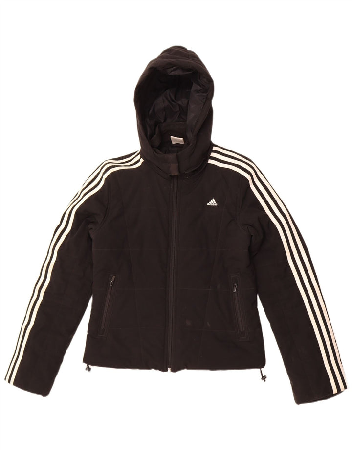 Giacca imbottita con cappuccio da donna Adidas UK 8 Small poliestere nero