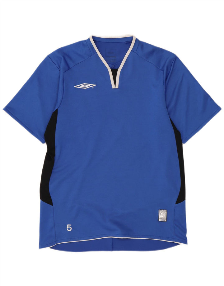 T-shirt da uomo Lotto Top in poliestere color block blu medio