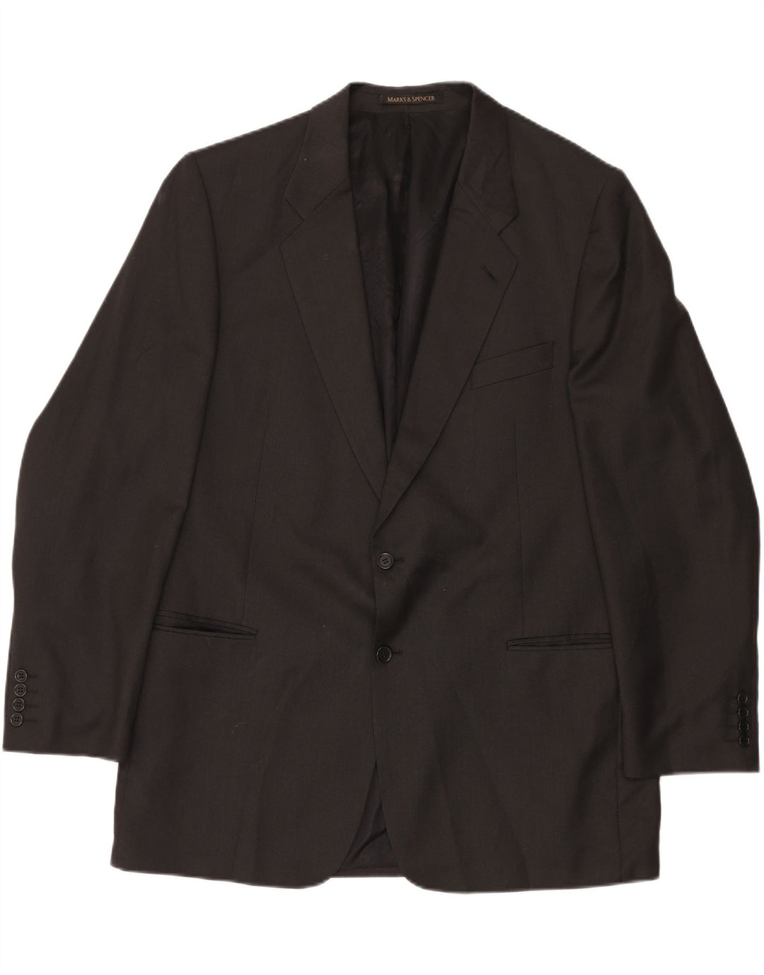 Giacca blazer lunga a 2 bottoni da uomo Marks & Spencer UK 46 XL grigio lana vergine