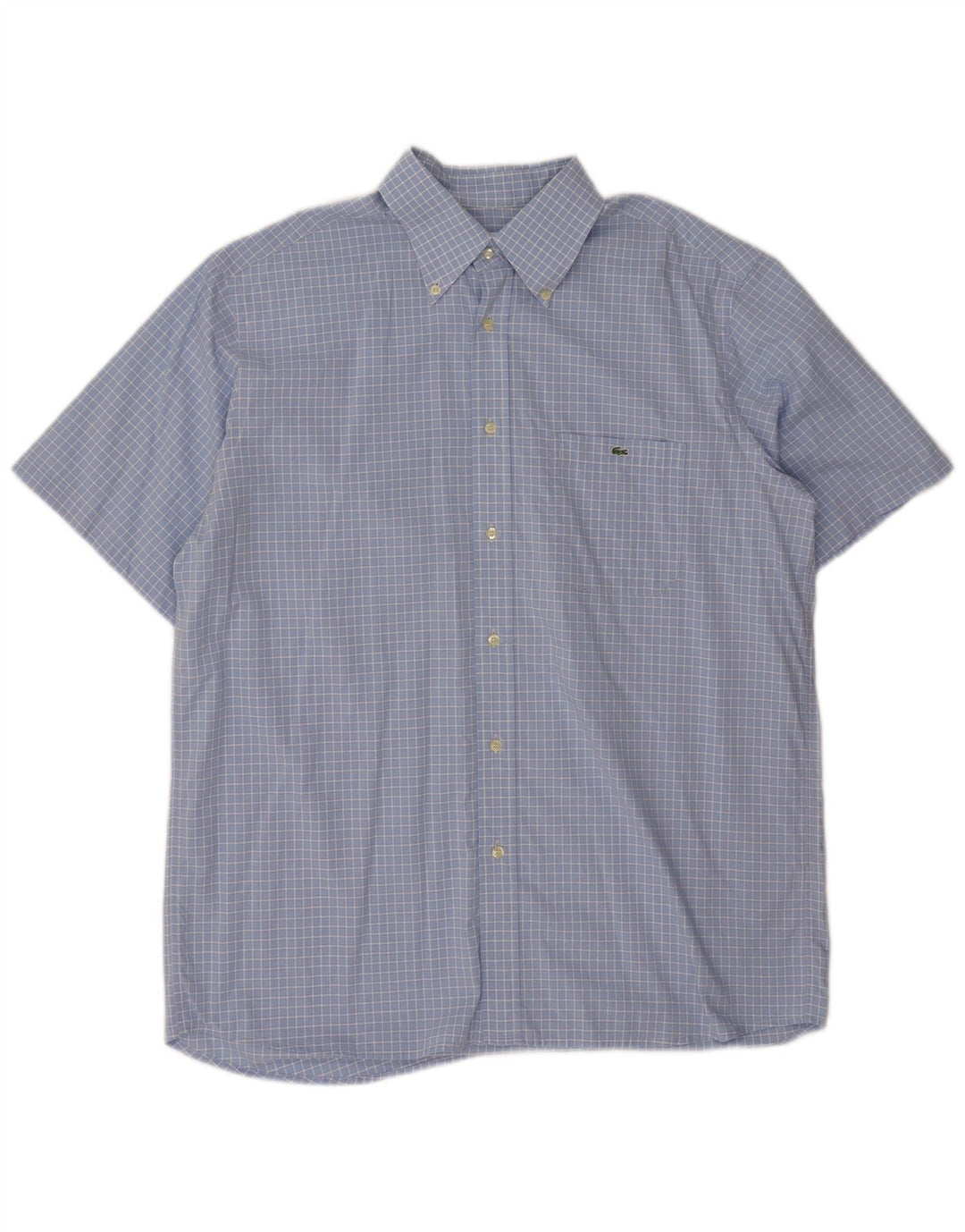 Camicia a maniche corte da uomo Lacoste taglia 43 XL a quadri blu