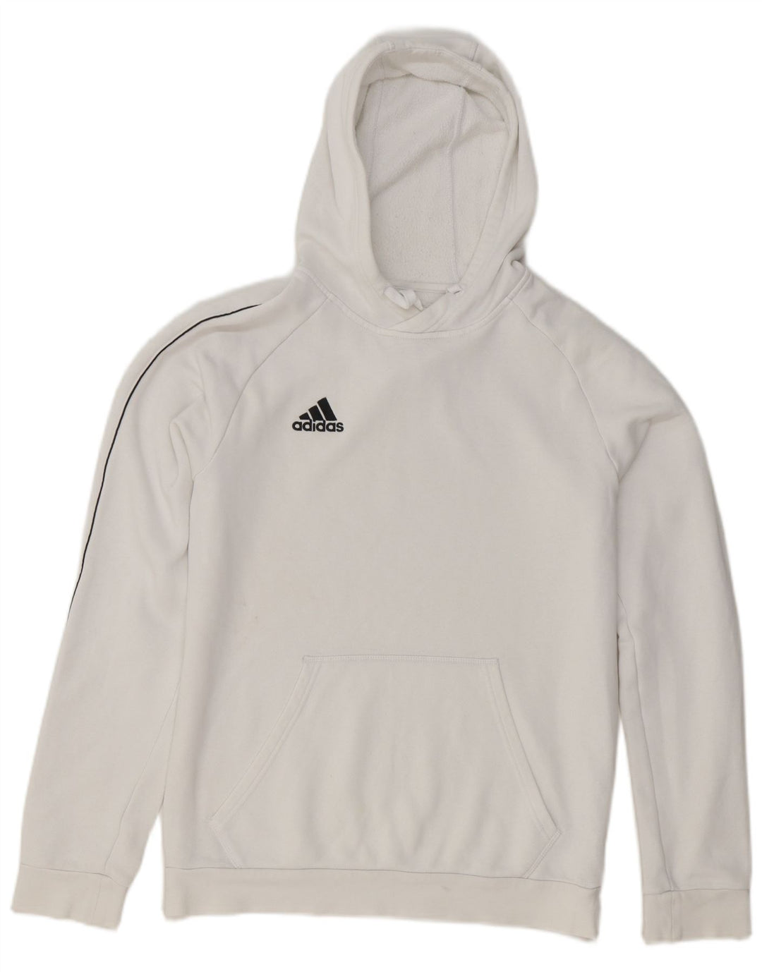 Felpa con cappuccio da uomo Adidas, cotone bianco medio