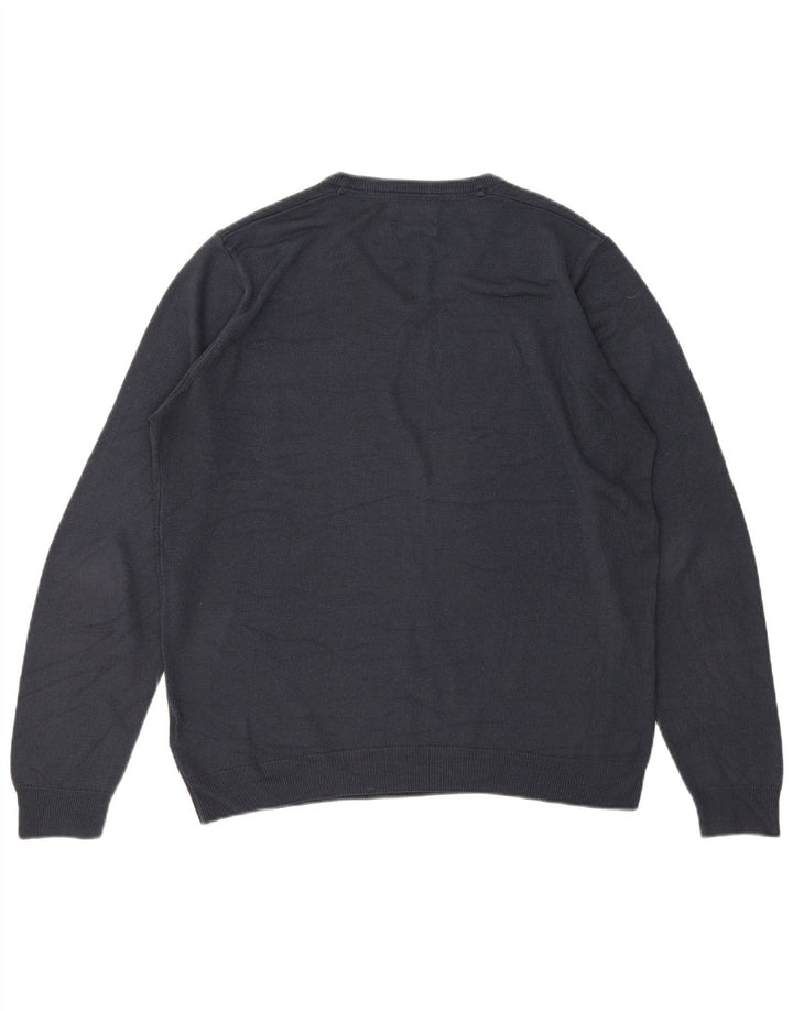 MARKS & SPENCER Maglione da uomo con scollo a V grande acrilico blu navy