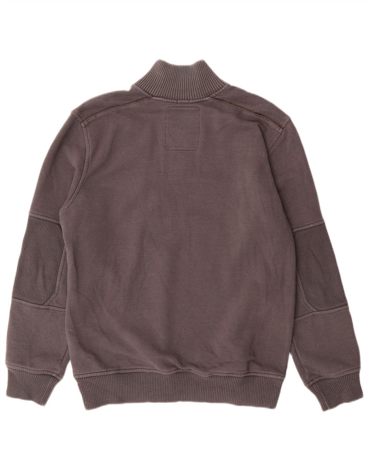 Felpa Champion da uomo con zip e collo, in cotone grigio medio