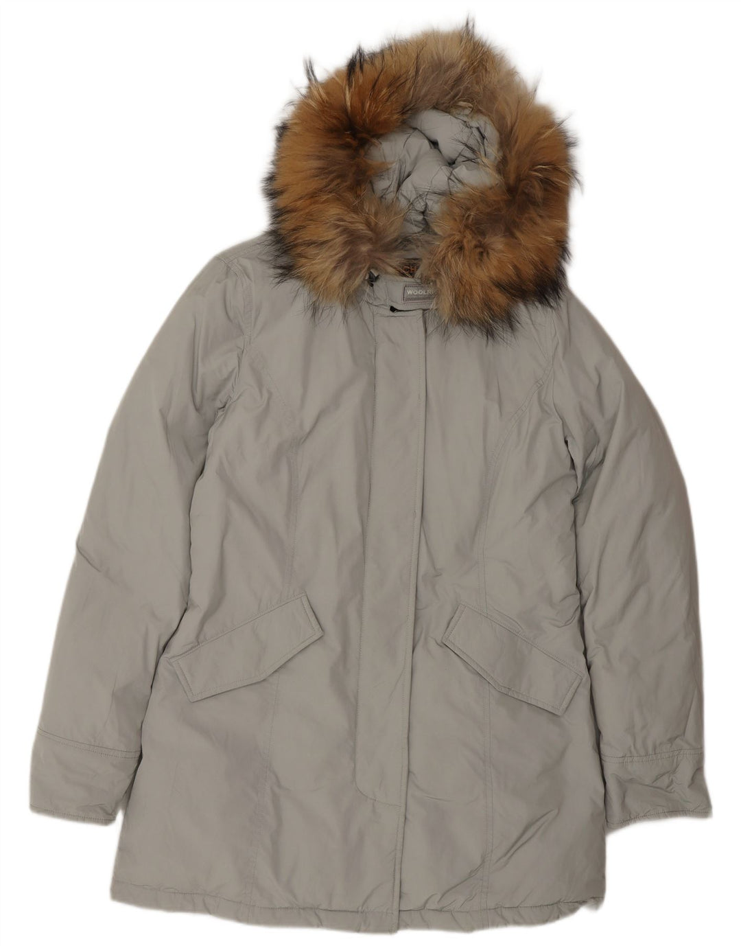 Giacca Parka con cappuccio da donna Woolrich UK 16 Large Grey Poliestere invernale