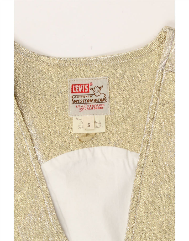 Gilet da donna Levi's UK 10 Small Gold Cotton Western