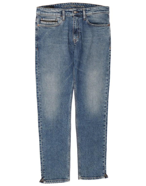Jeans skinny da uomo Calvin Klein W33 L32 cotone blu