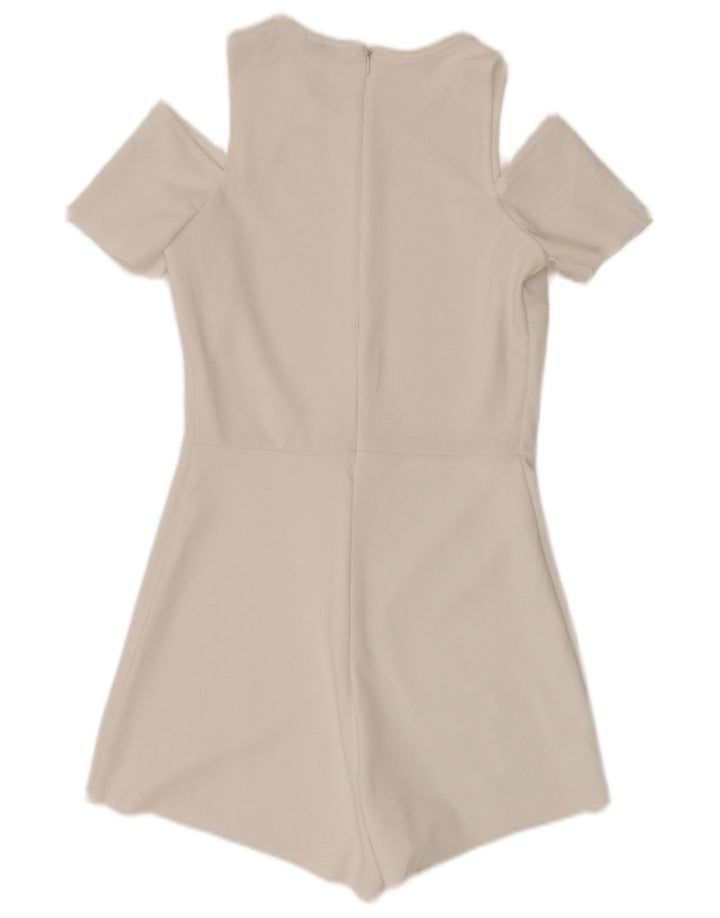 Tutina corta a maniche corte da donna ZARA UK 8 Small W28 bianca
