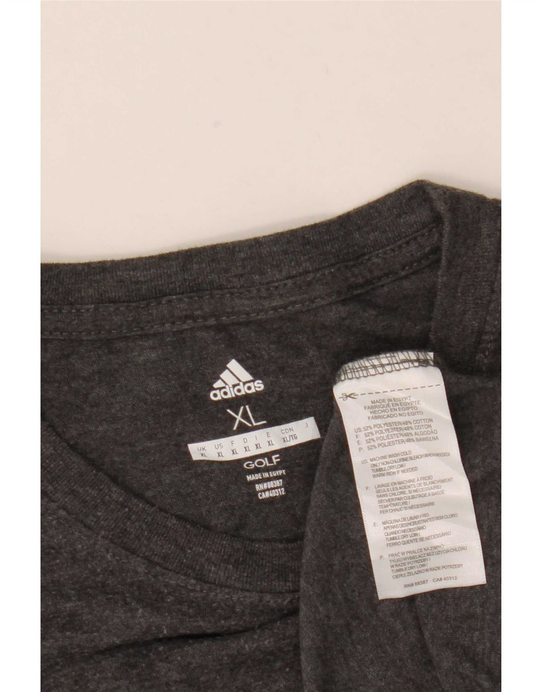 Maglietta Adidas da uomo Top XL in poliestere grigio