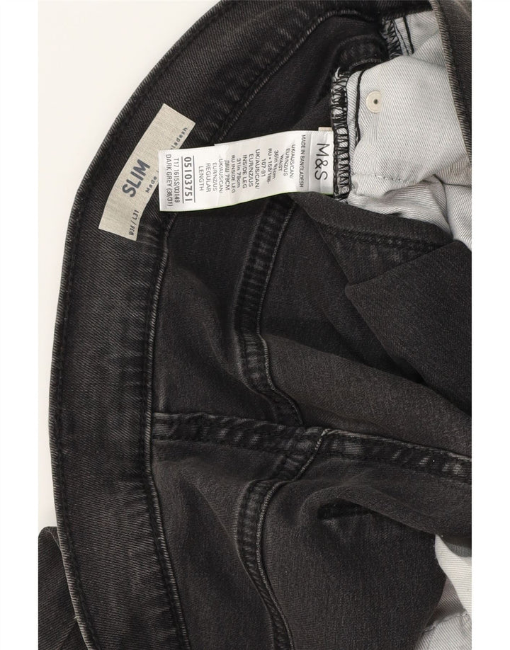 Jeans slim da uomo Marks & Spencer W36 L31 cotone grigio
