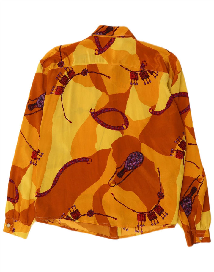 Camicetta camicia oversize da donna VINTAGE IT 46 Large Yellow Colourblock