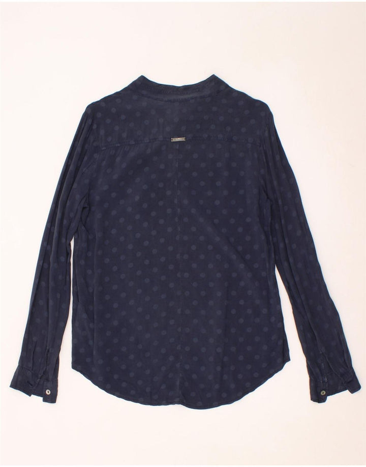 LIU JO Womens Pullover Shirt IT 40 Small Navy Blue Polka Dot Viscose Vintage Liu Jo and Second-Hand Liu Jo from Messina Hembry 