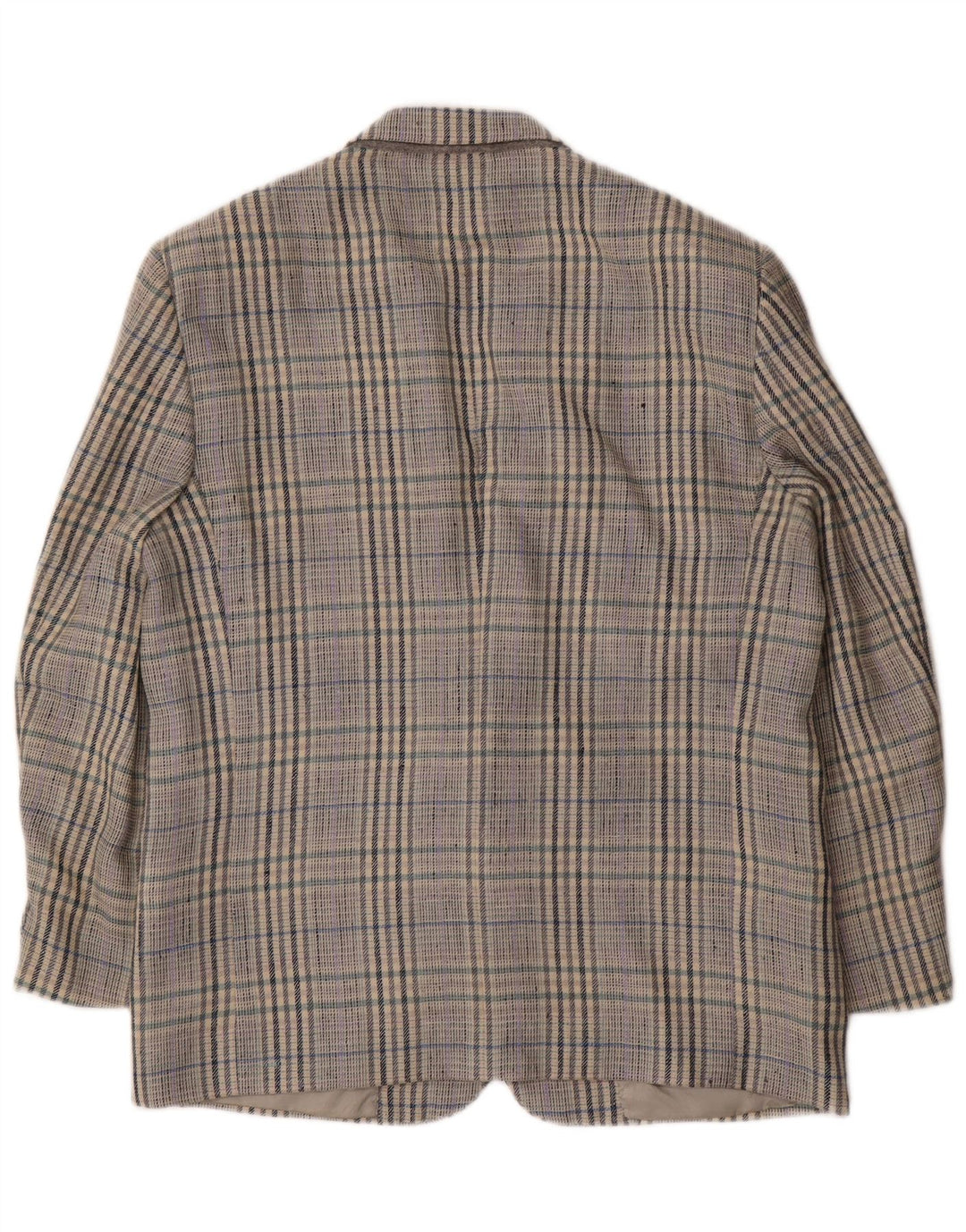 Giacca Blazer a 2 Bottoni da Donna Valentino IT 50 XL Lana a quadri Grigia