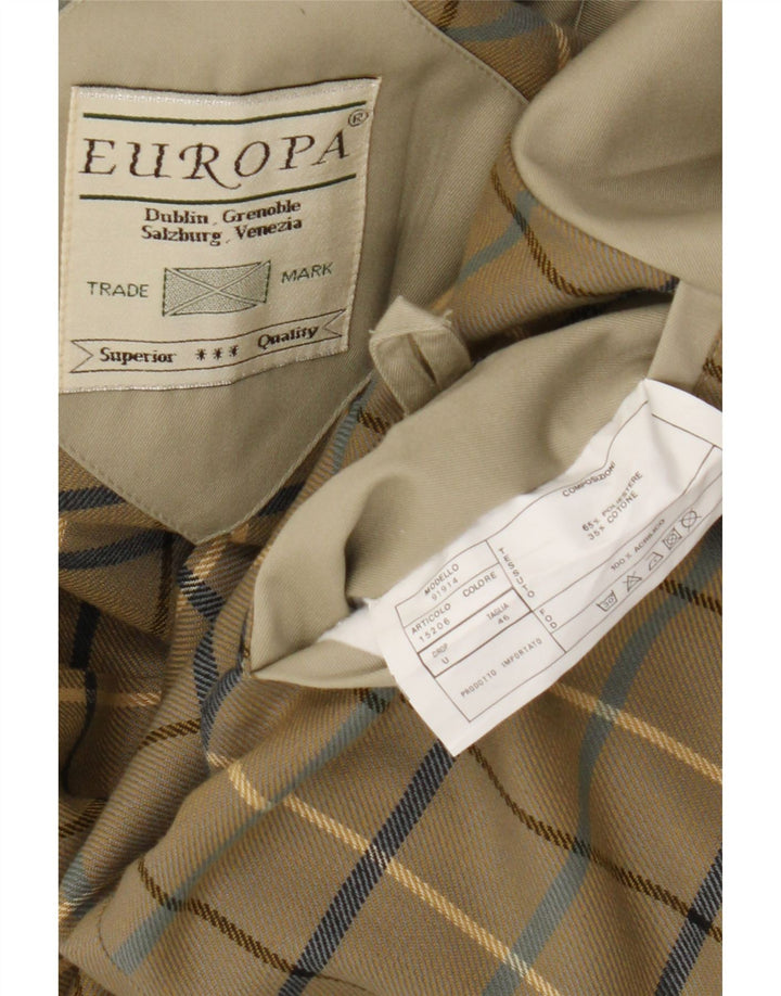 Trench da uomo vintage IT 46 piccolo in poliestere beige