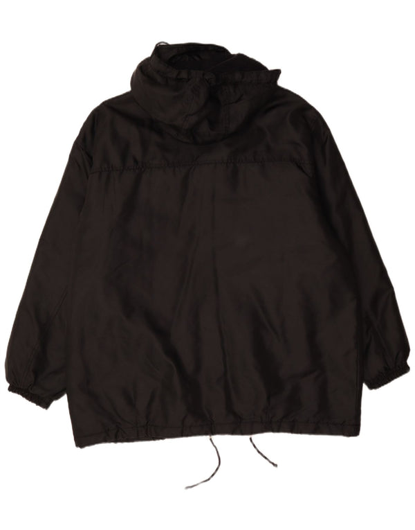 Giacca imbottita con cappuccio vintage da uomo UK 42 XL nera in poliammide