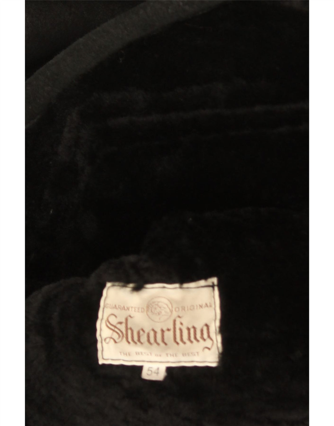 Giacca in shearling vintage da uomo IT 54 2XL Shearling nero