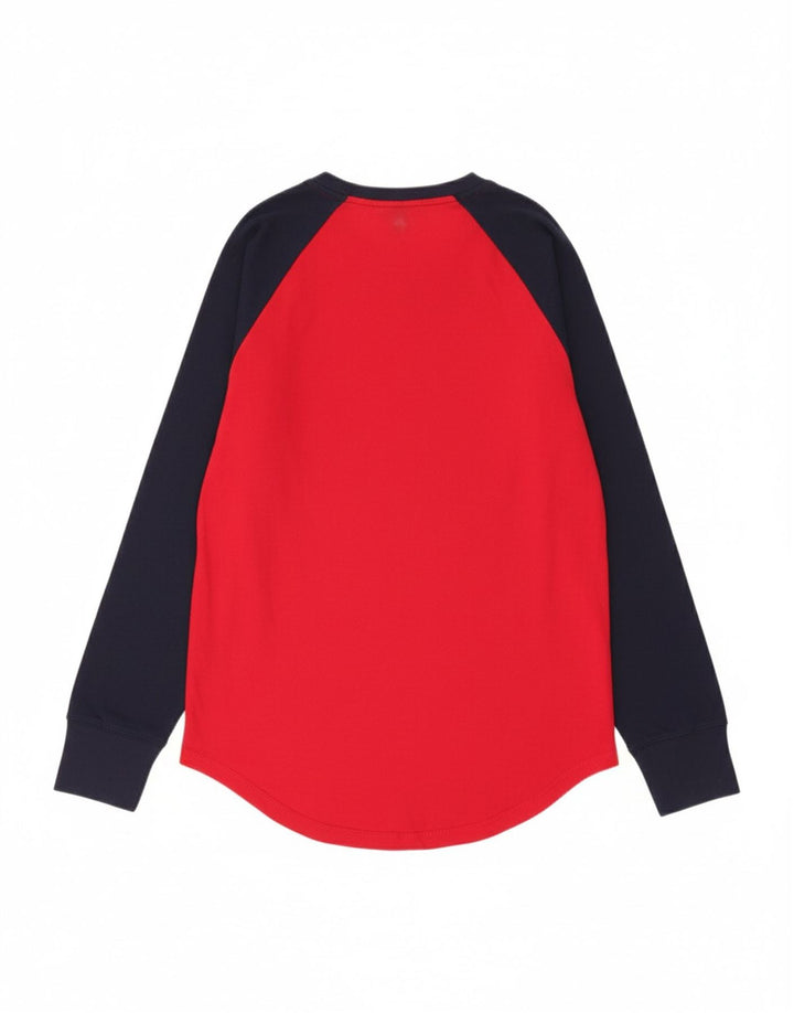 HOLLISTER Mens Graphic Top Long Sleeve Medium Red Colourblock Cotton