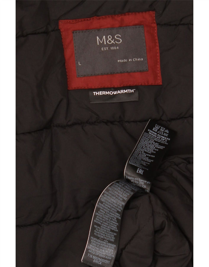 Giacca Parka imbottita con cappuccio da uomo Marks & Spencer UK 40 Large Borgogna invernale