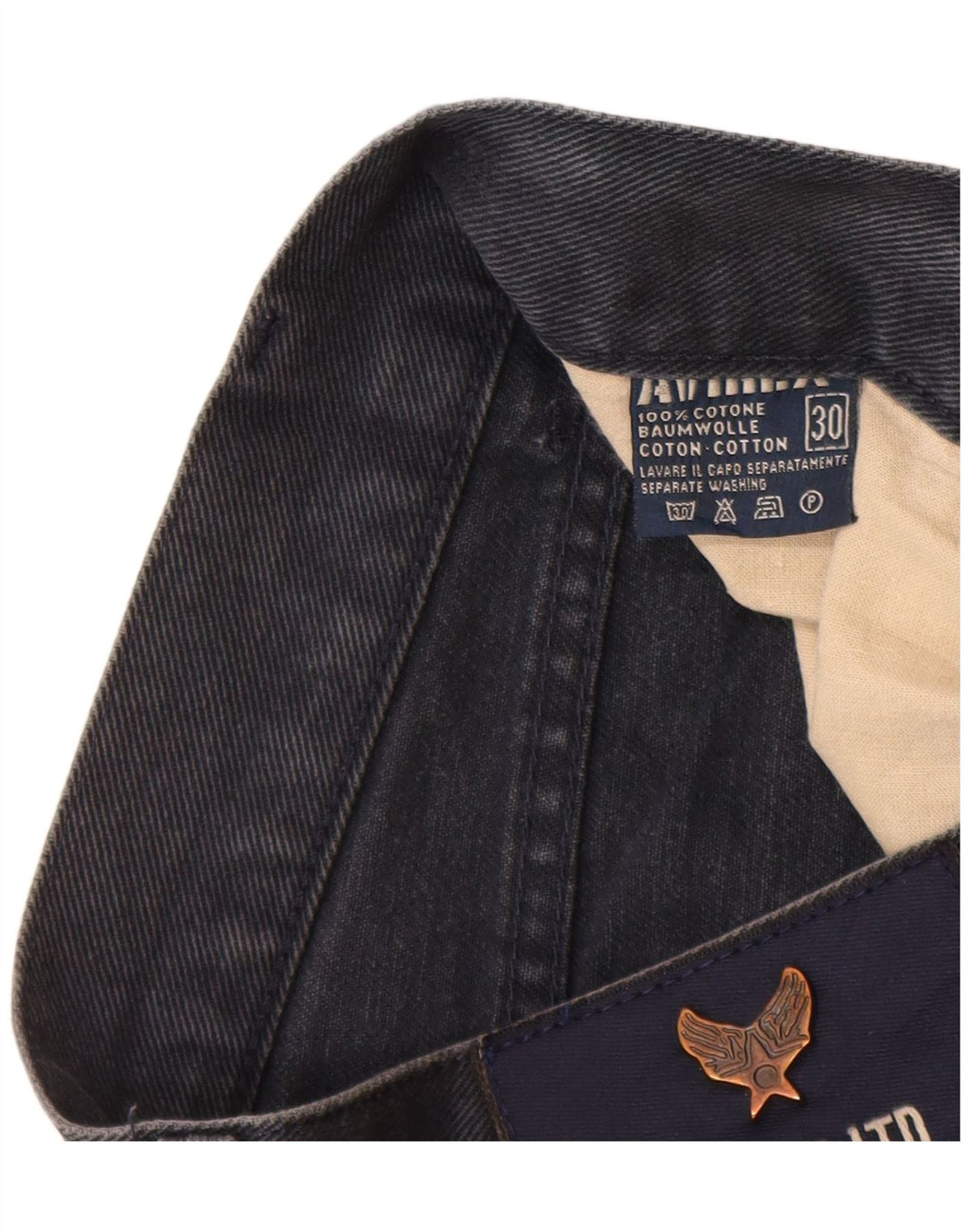 Jeans dritti da uomo Avirex W30 L31 cotone blu navy