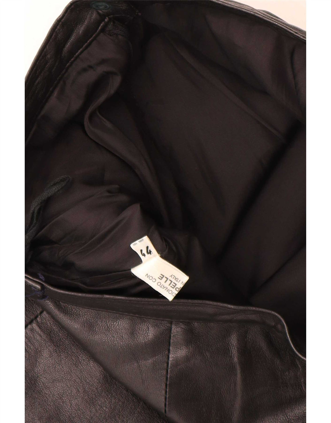Gonna in pelle vintage da donna IT 44 media W28 nera
