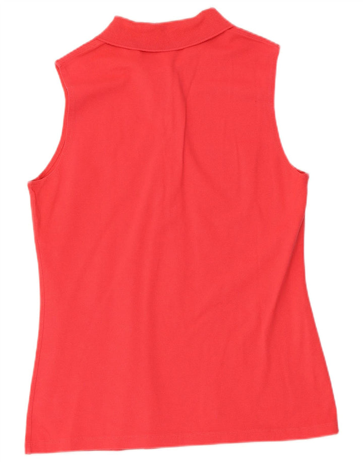 Polo senza maniche da donna LACOSTE taglia 42 grande cotone rosso