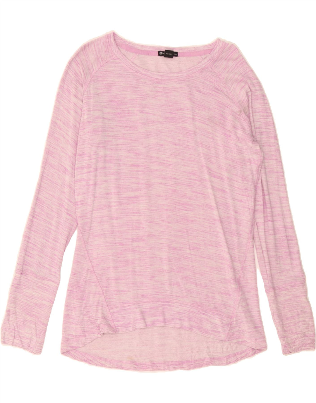CHAMPION Womens Top Long Sleeve UK 10 Small Pink Striped Rayon Vintage Champion and Second-Hand Champion from Messina Hembry 