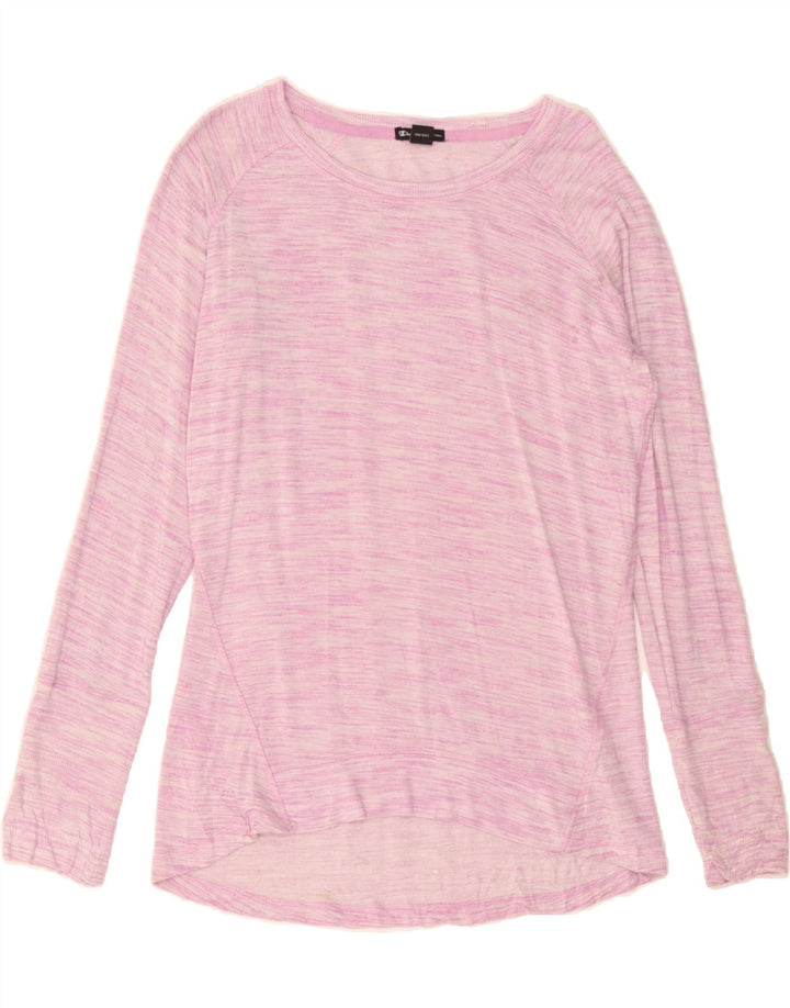 CHAMPION Womens Top Long Sleeve UK 10 Small Pink Striped Rayon Vintage Champion and Second-Hand Champion from Messina Hembry 