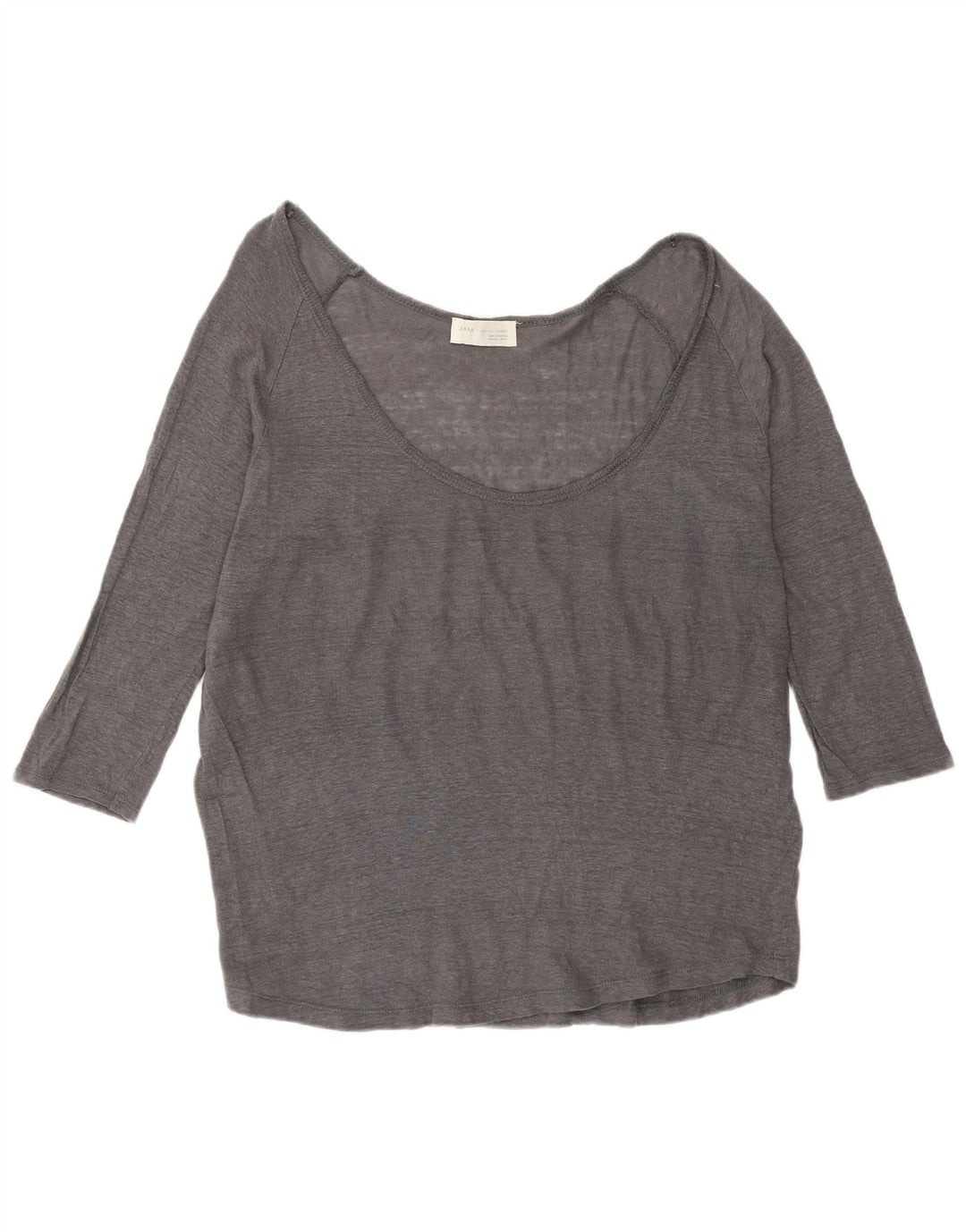 Top Zara Donna Manica 3/4 UK 16 Large Grigio