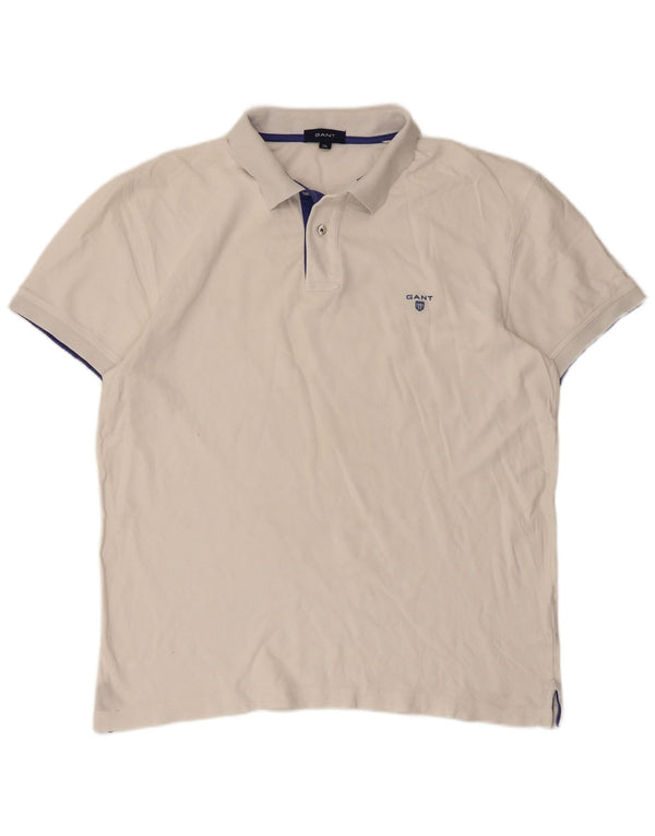 Polo da uomo Gant 2XL cotone bianco classico
