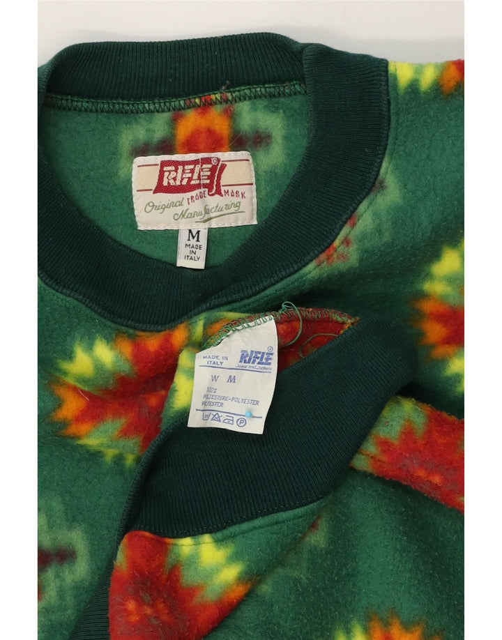Maglione in pile da uomo con motivo astratto Rifle Poliestere geometrico verde medio