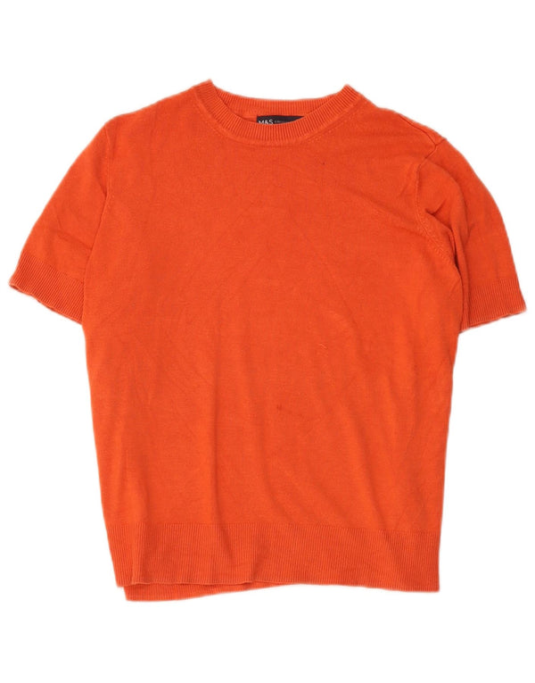T-shirt corta da donna Marks & Spencer UK 14 viscosa rossa media