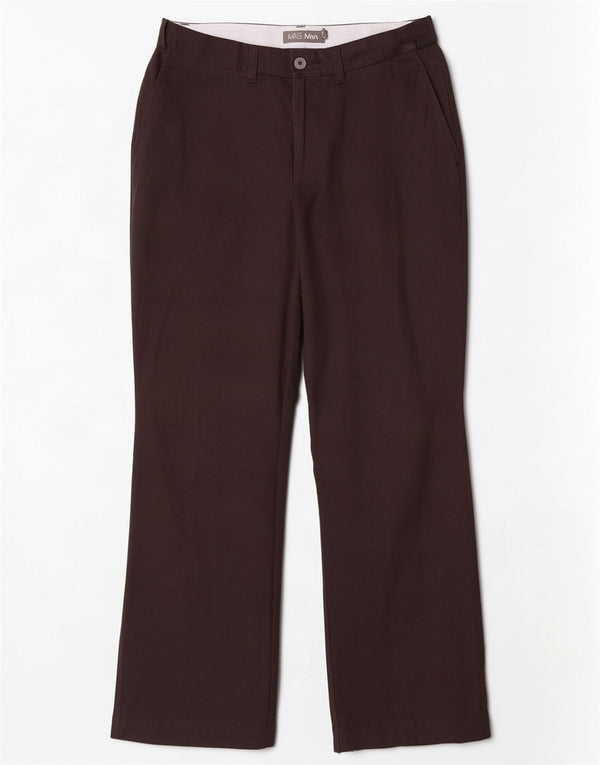 Pantaloni chino dritti da uomo Marks & Spencer W34 L29 cotone nero