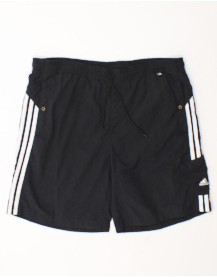 Pantaloncini sportivi Adidas da uomo grandi neri in poliammide