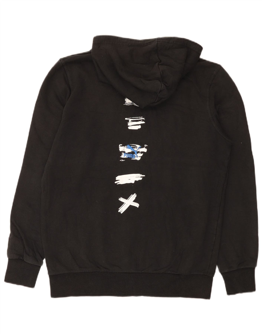 Felpa con cappuccio grafica da uomo Puma, cotone medio nero