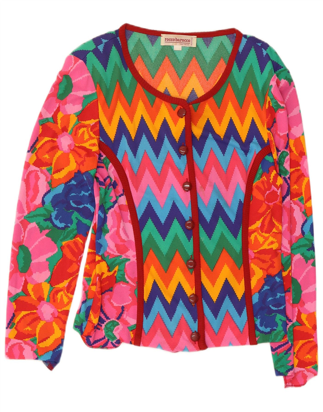 Maglione Cardigan Donna ROCCOBAROCCO IT 44 Chevron Medio Multicolore