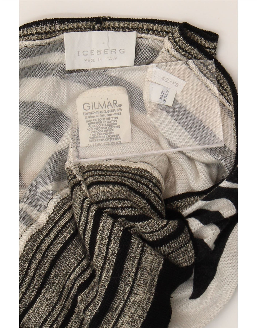 Maglione cardigan da donna ICEBERG UK 6 XS cotone floreale bianco sporco